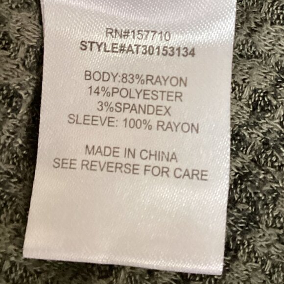 Alchemy Thread Boho Cottage Oversized Waffle Knit Long Sleeve Top Sz L Green 5E - Picture 7 of 8